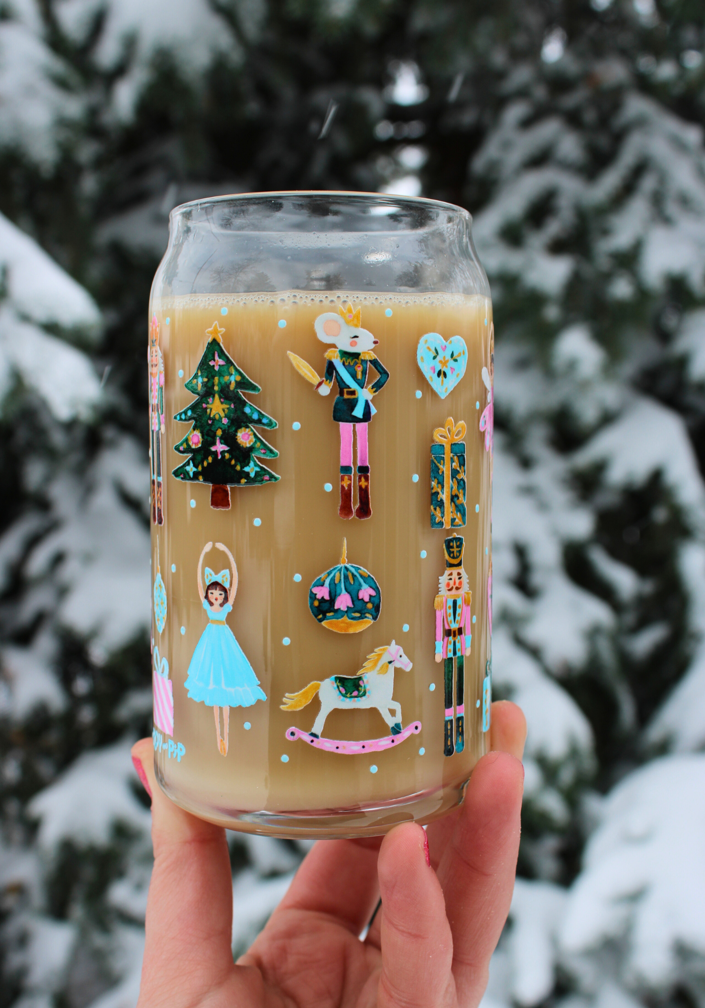 Pink Nutcracker Glass Can 🩰