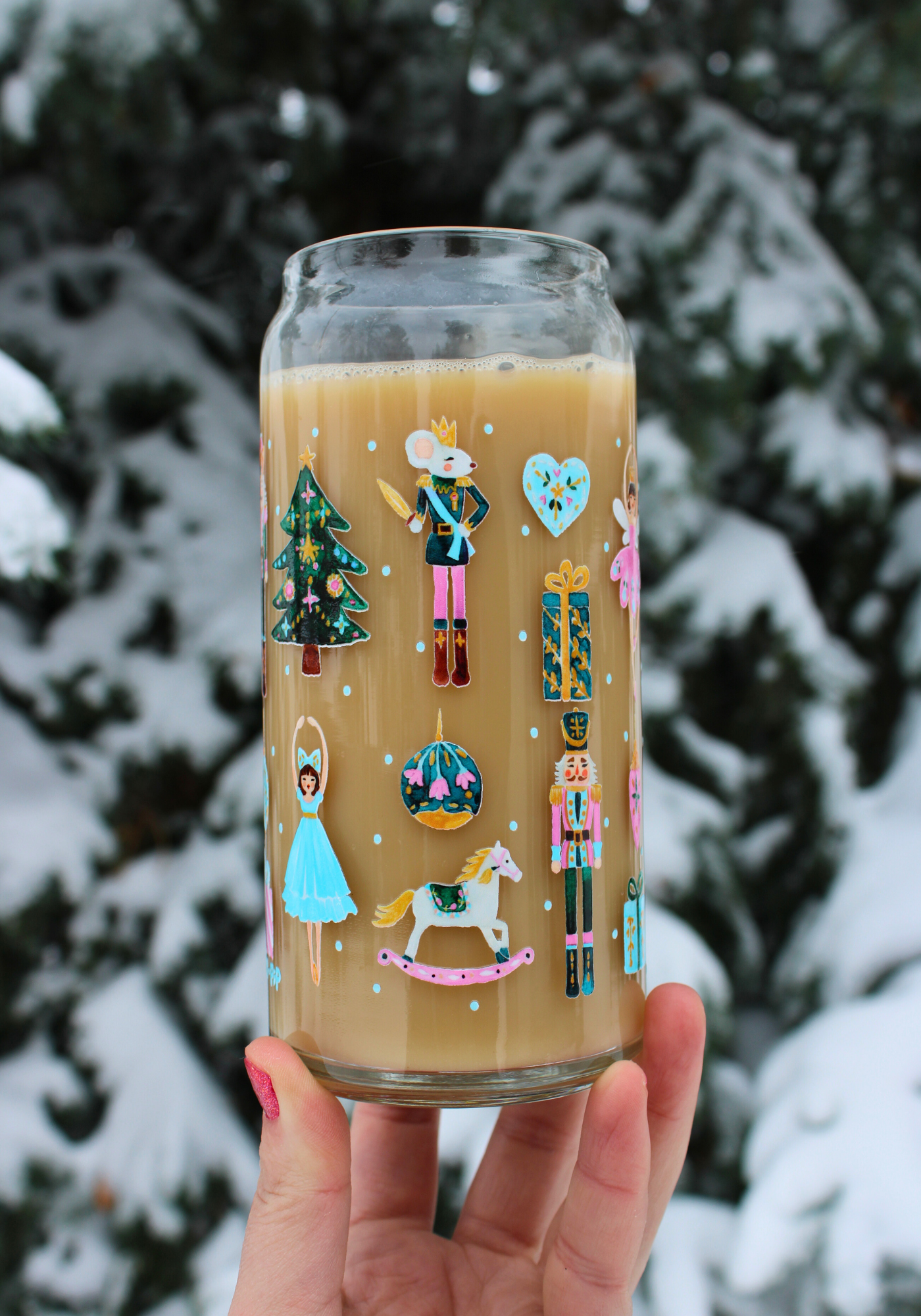 Large Pink Nutcracker Glass Can 🩰