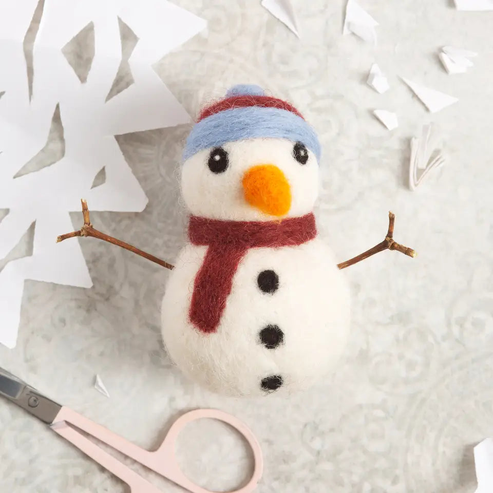 Snowman Mini Needle Felting Kit