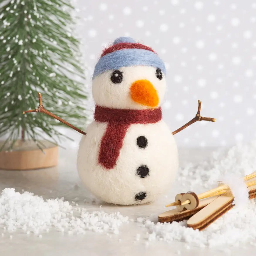 Snowman Mini Needle Felting Kit