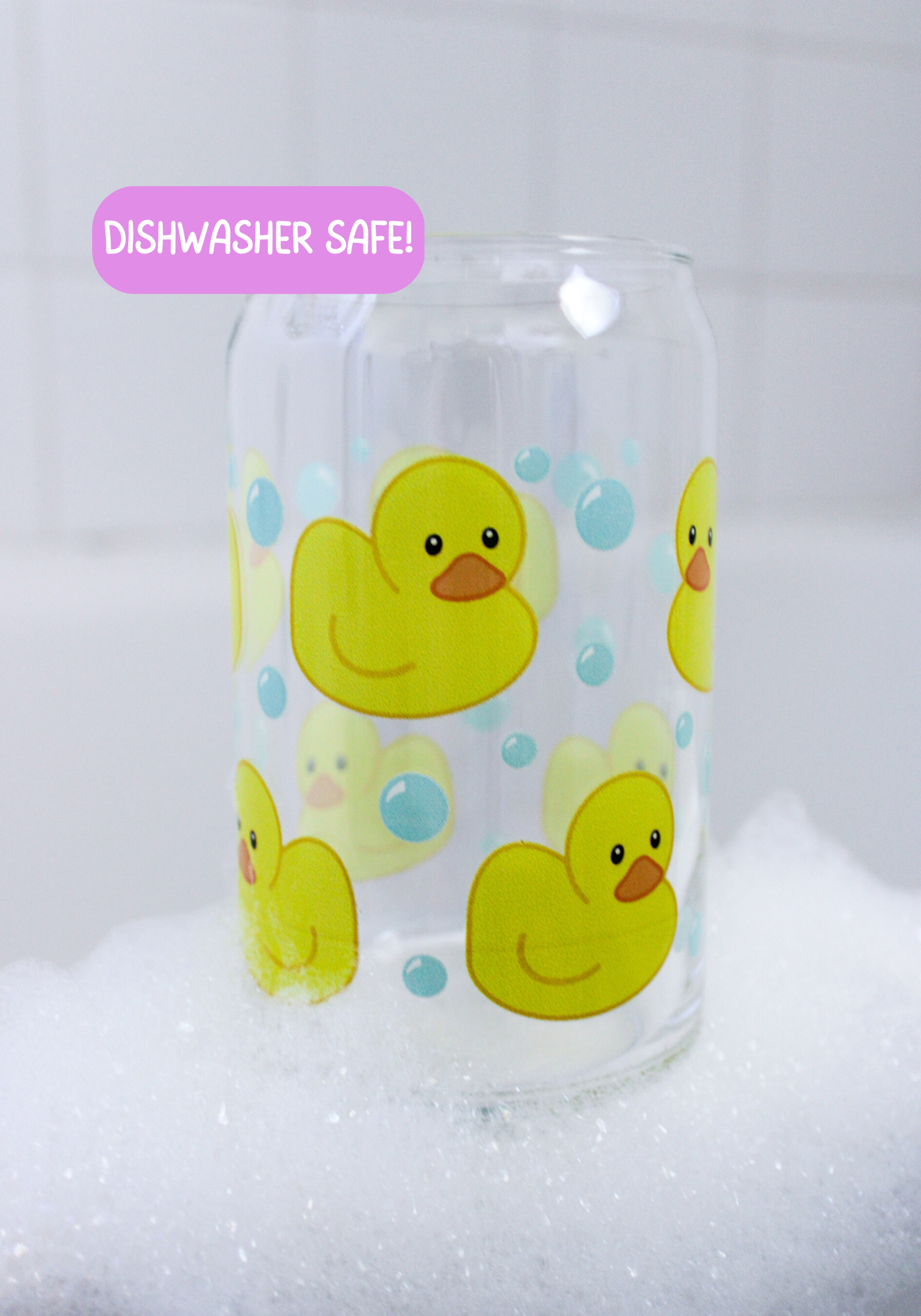 Rubber Duck Love Custom Glass Straws