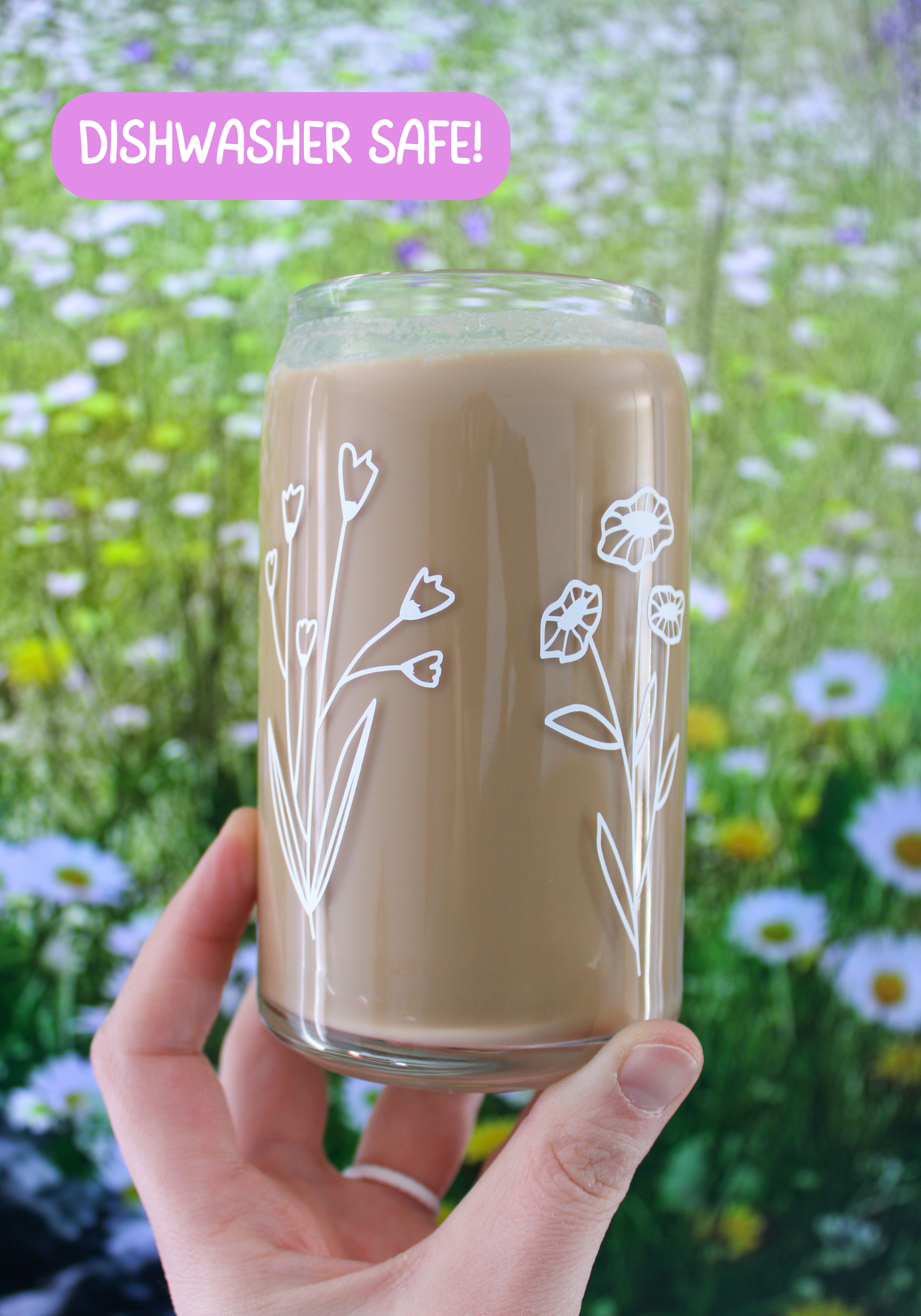 Wildflower Glass Can