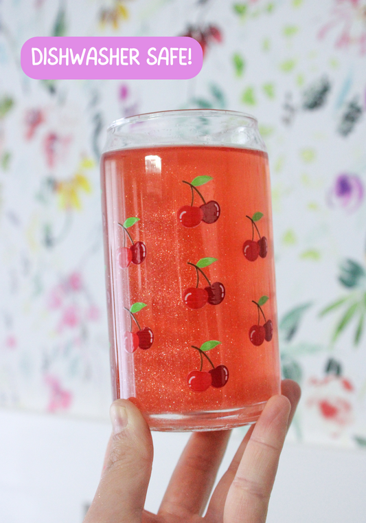 Little Cherries Glass Can🍒