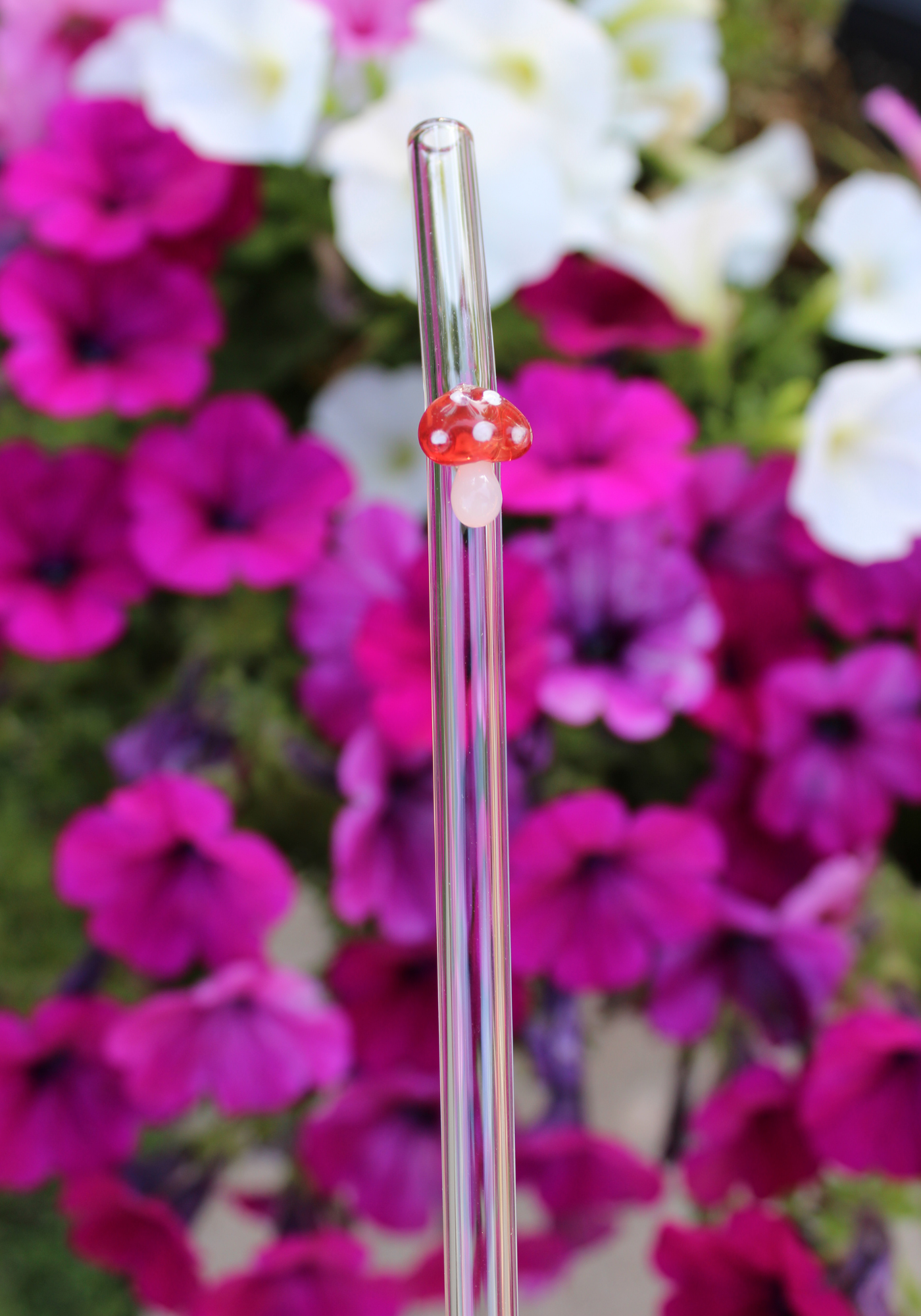 Mushroom Reusable Glass Drinking Straw