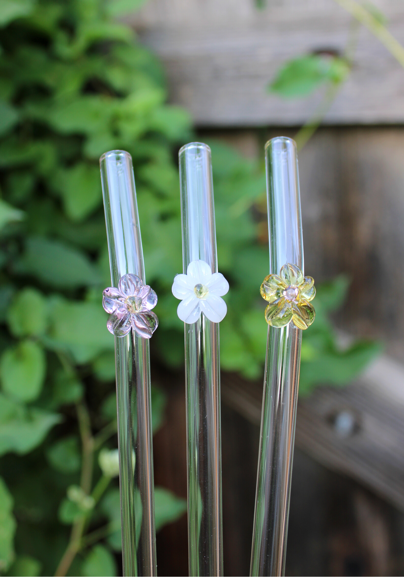 Daisy Reusable Glass Drinking Straw