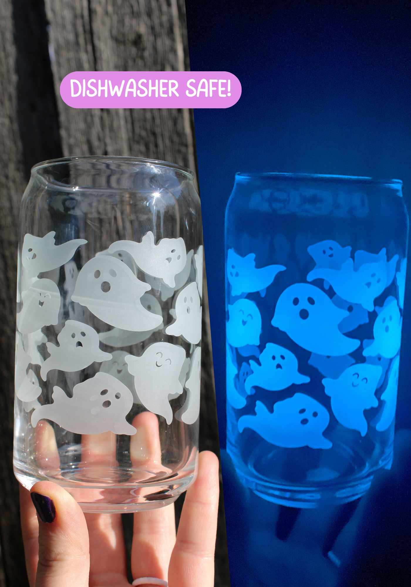 Glow Ghosts Glass Can