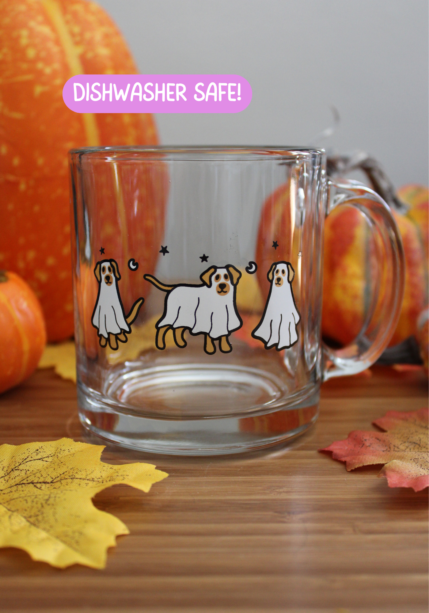 Ghost Dog Glass Mug