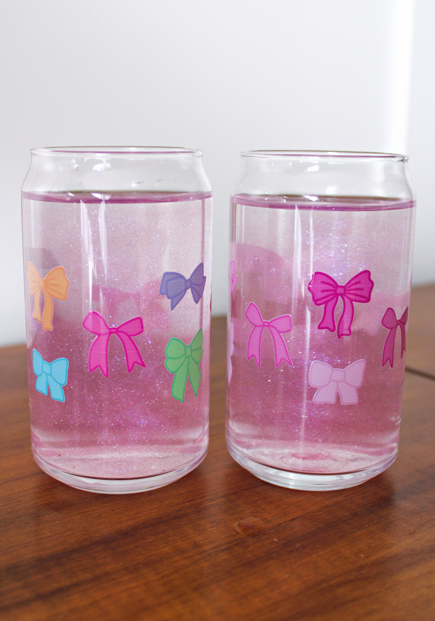 Dainty Bows Glass Can