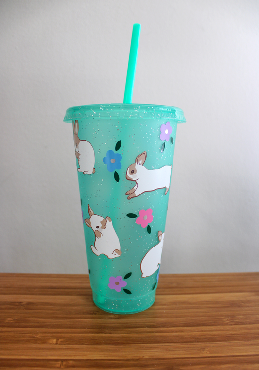 Floral Bunnies Cold Cup