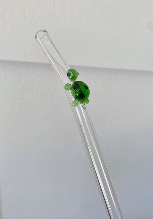 Turtle Reusable Glass Drinking Straw