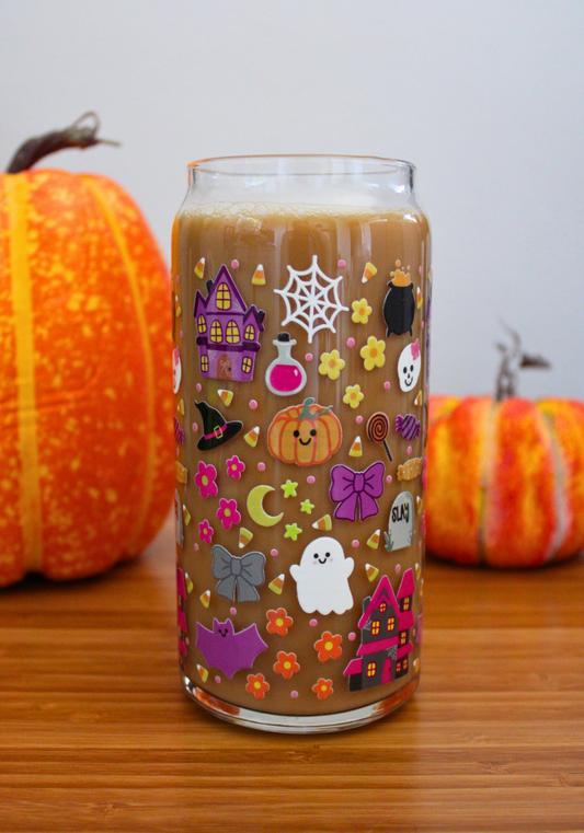 Large Spooky Girlies Glass Can