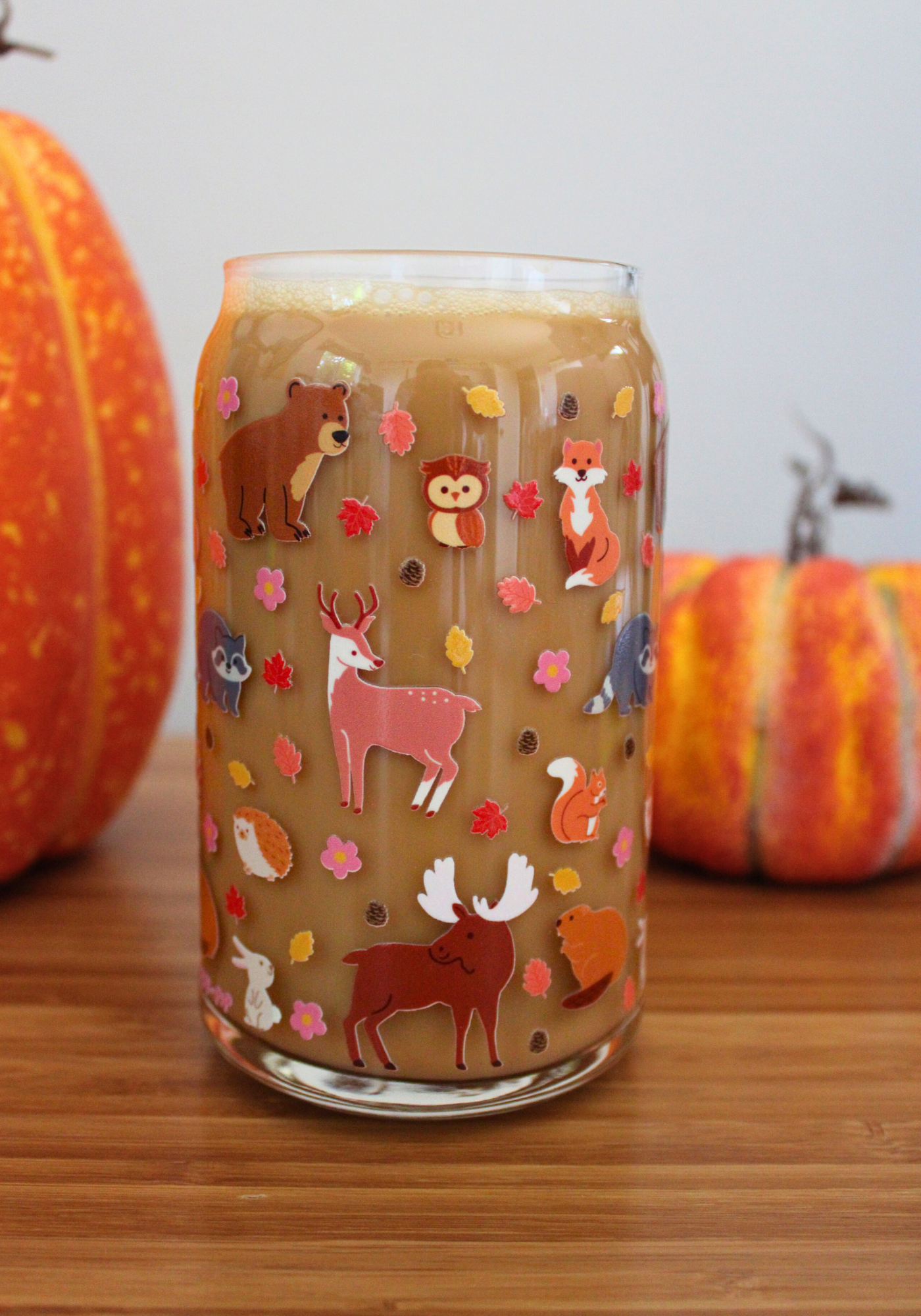 Woodland Animals Glass Can