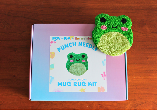 Froggy Mug Rug Punch Needle Kit