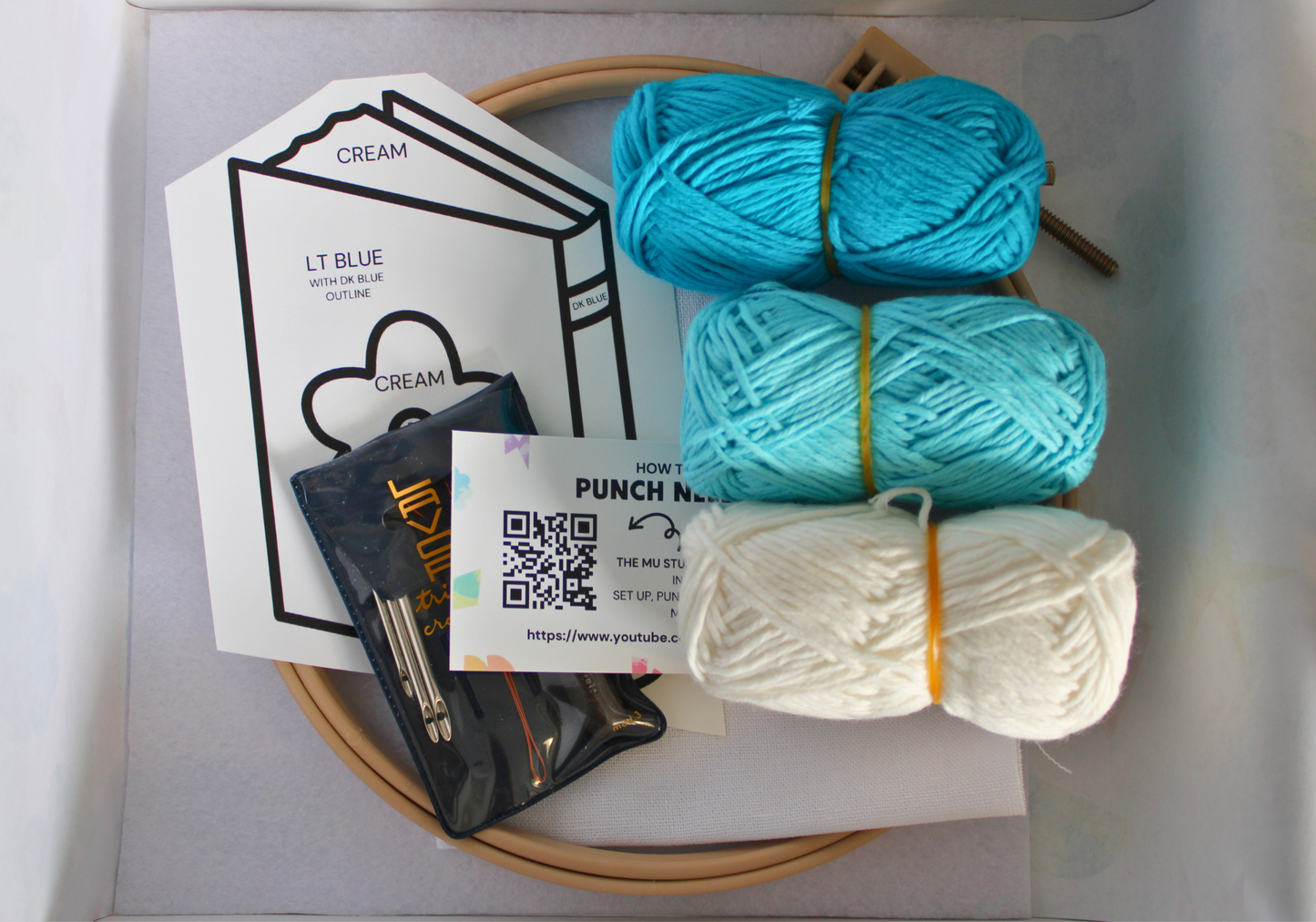 Blue Book Mug Rug Punch Needle Kit