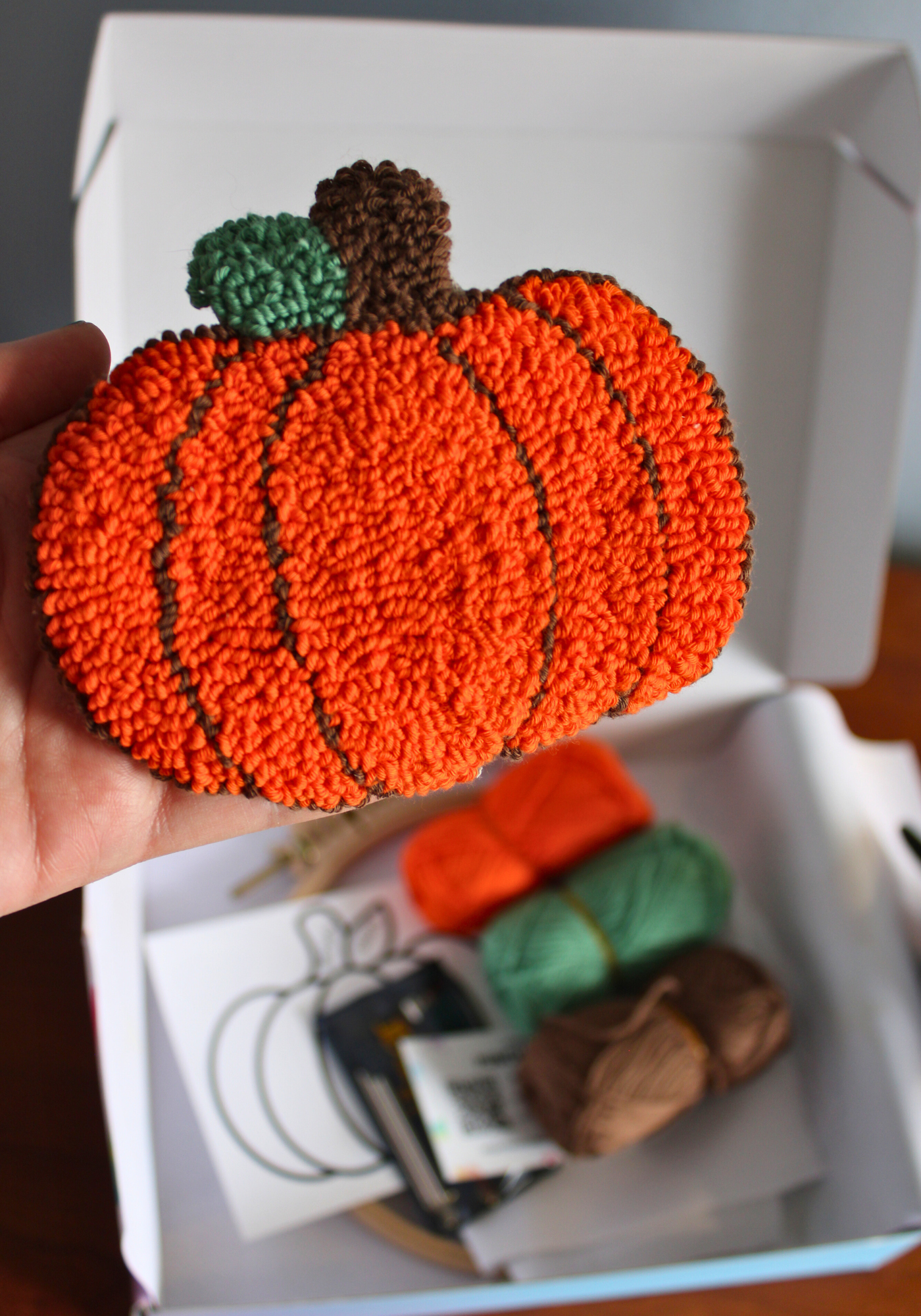 Pumpkin Mug Rug Punch Needle Kit