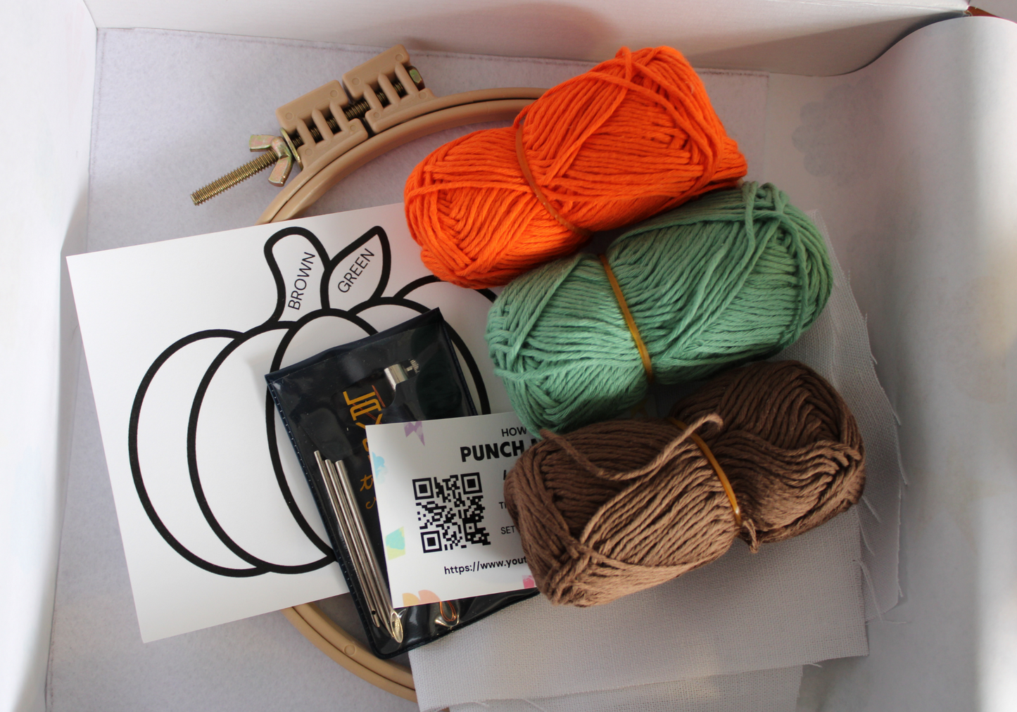 Pumpkin Mug Rug Punch Needle Kit