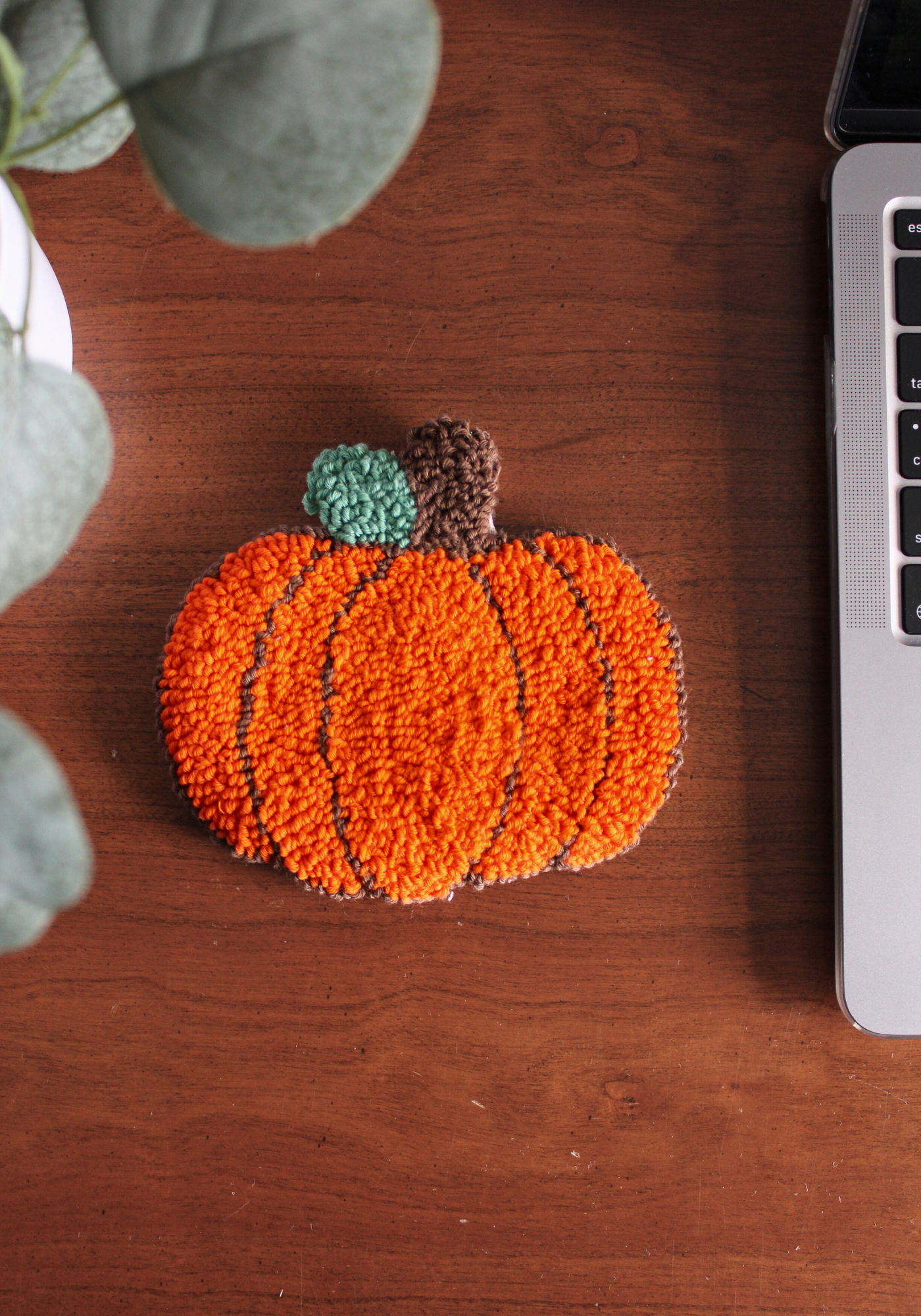 Pumpkin Mug Rug Punch Needle Kit