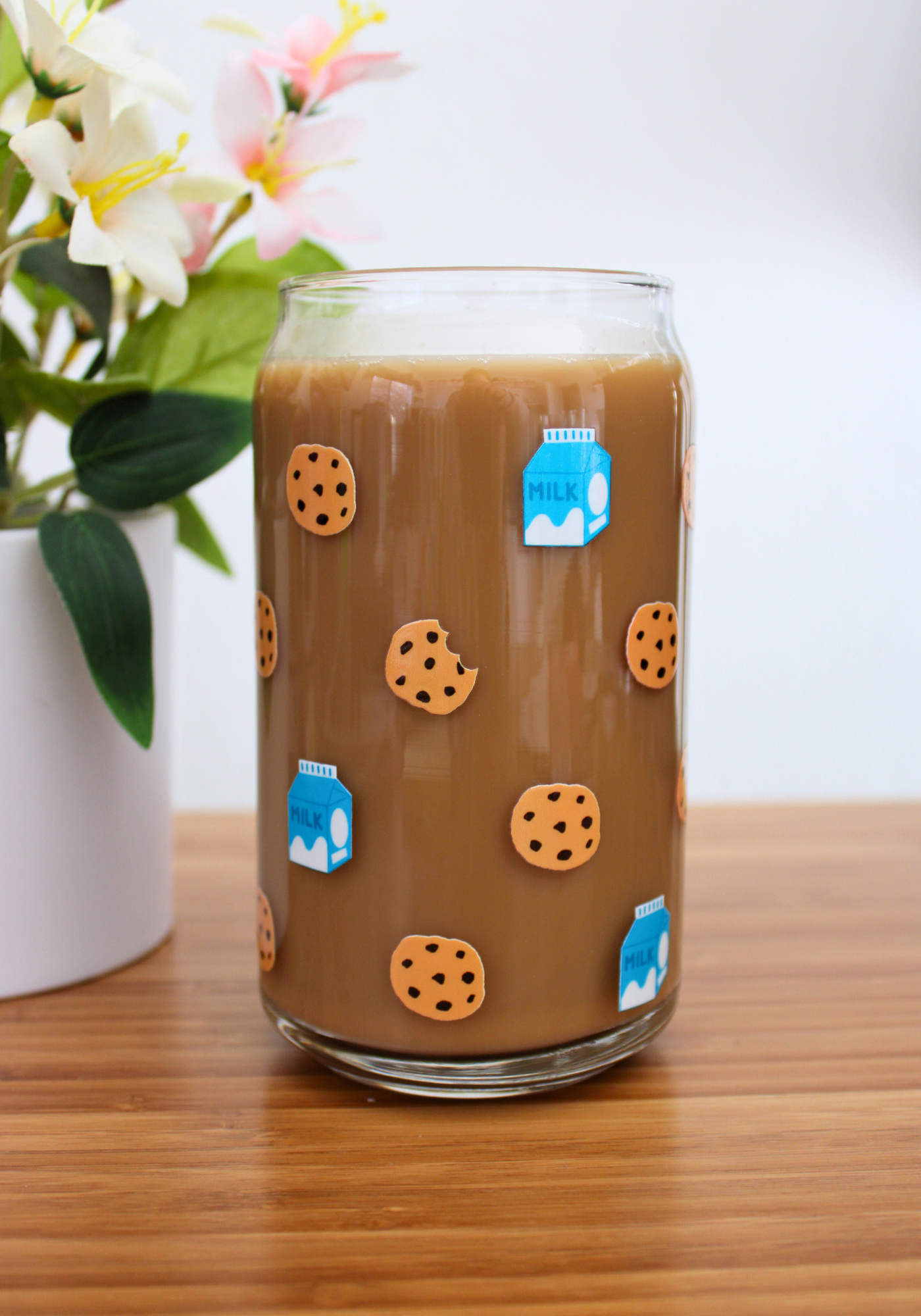 Milk and Cookies Glass Can