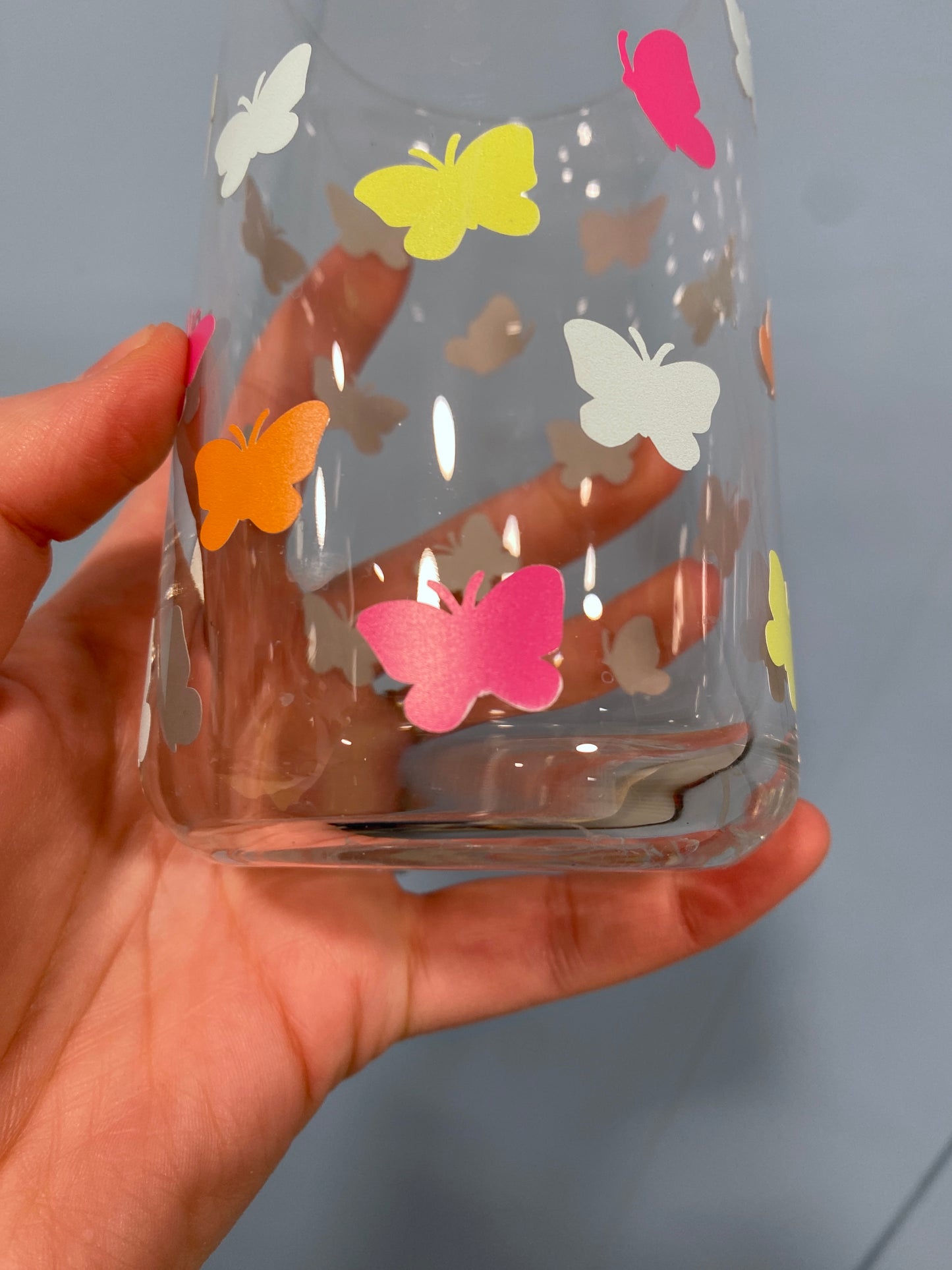 Bright Butterfly Glass Can