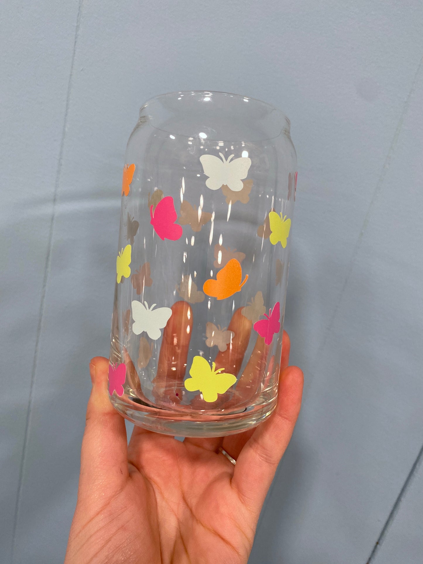 Bright Butterfly Glass Can