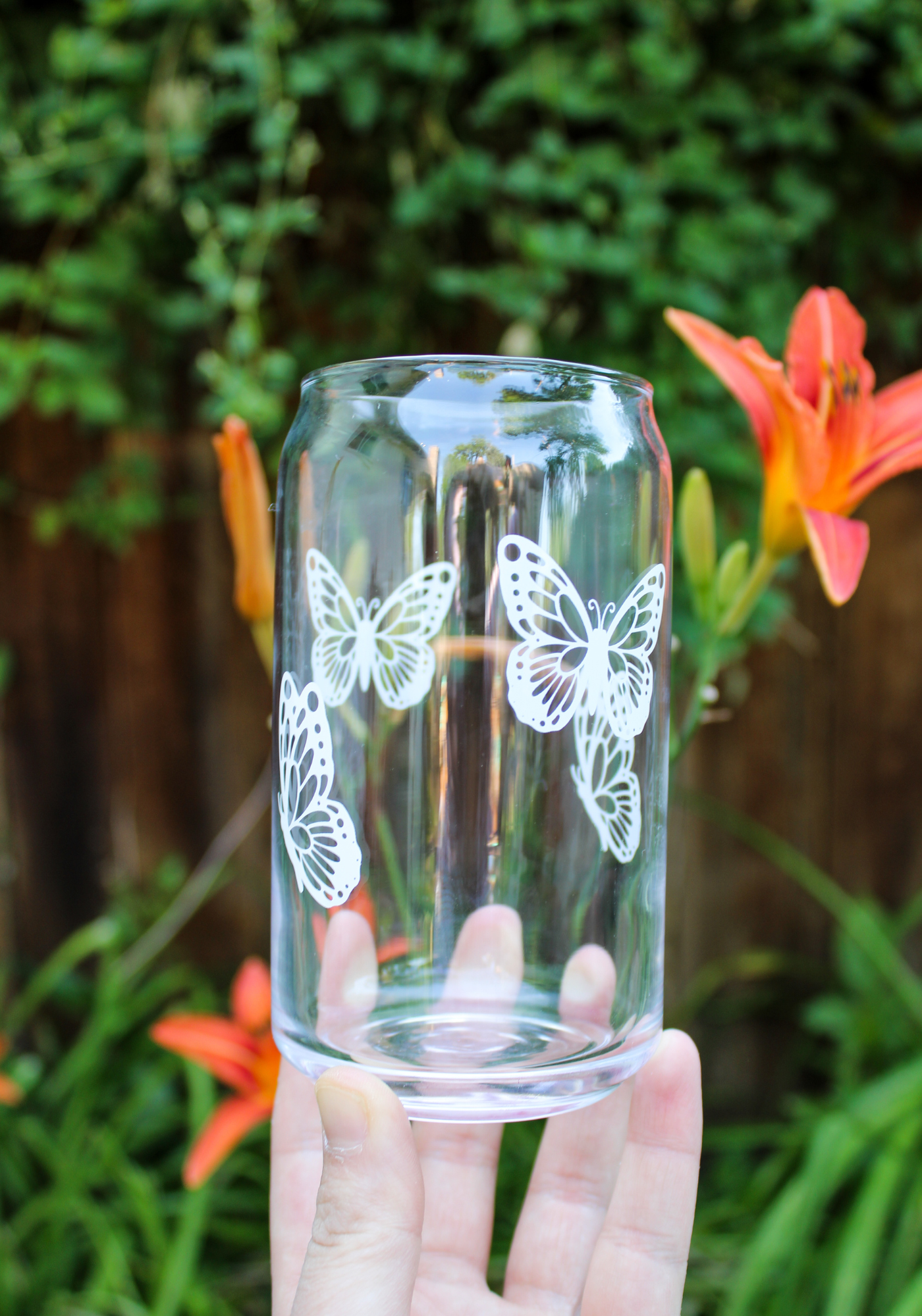 Butterfly Glass Can