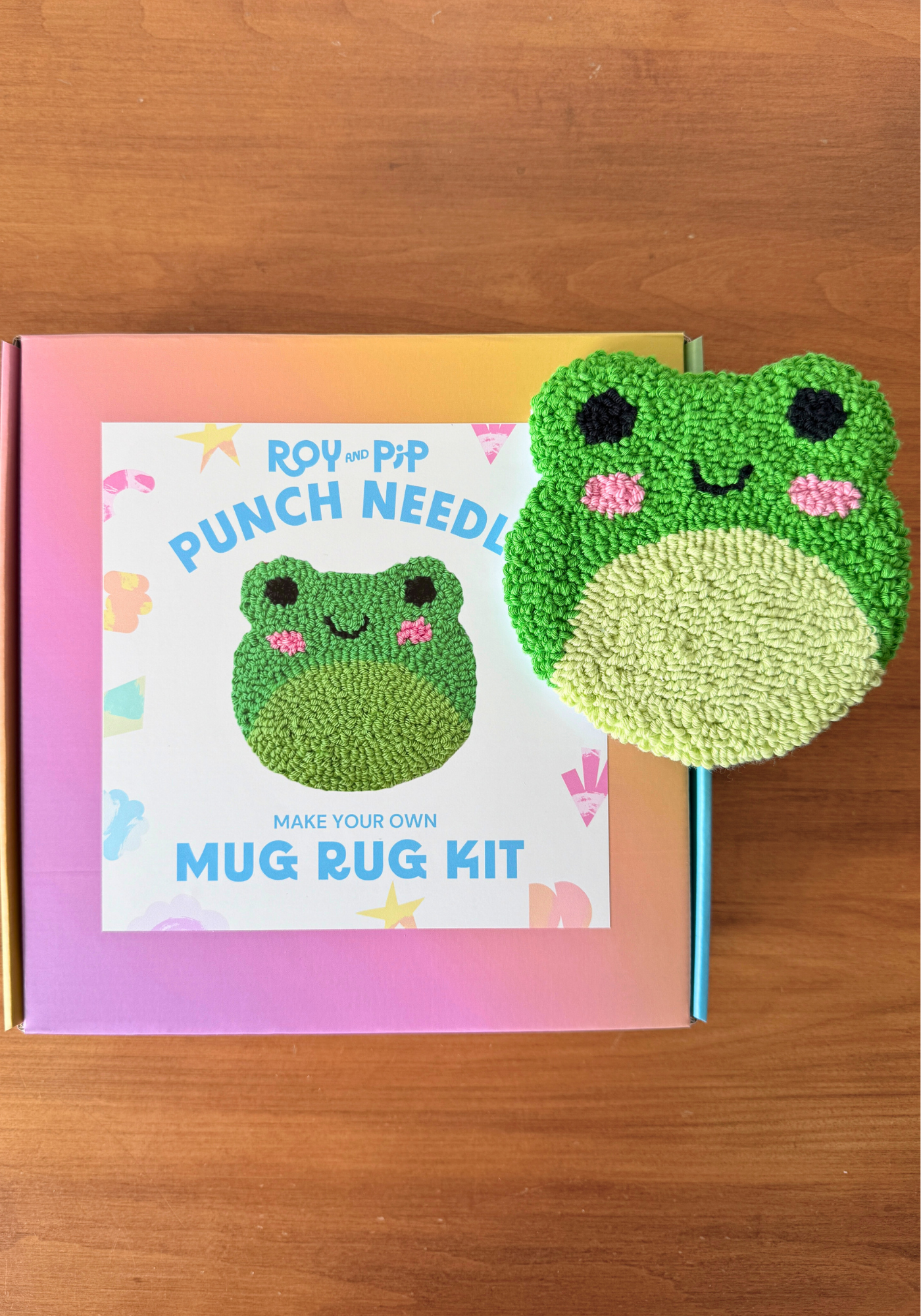 Froggy Mug Rug Punch Needle Kit