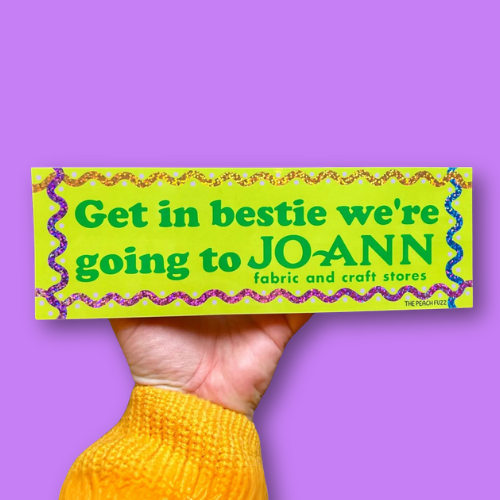 Joanns Run Bestie Glitter Bumper Sticker