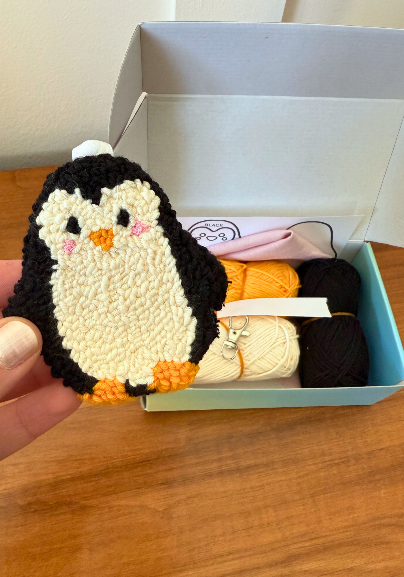 Refill: 3D Penguin Keychain Punch Needle Kit