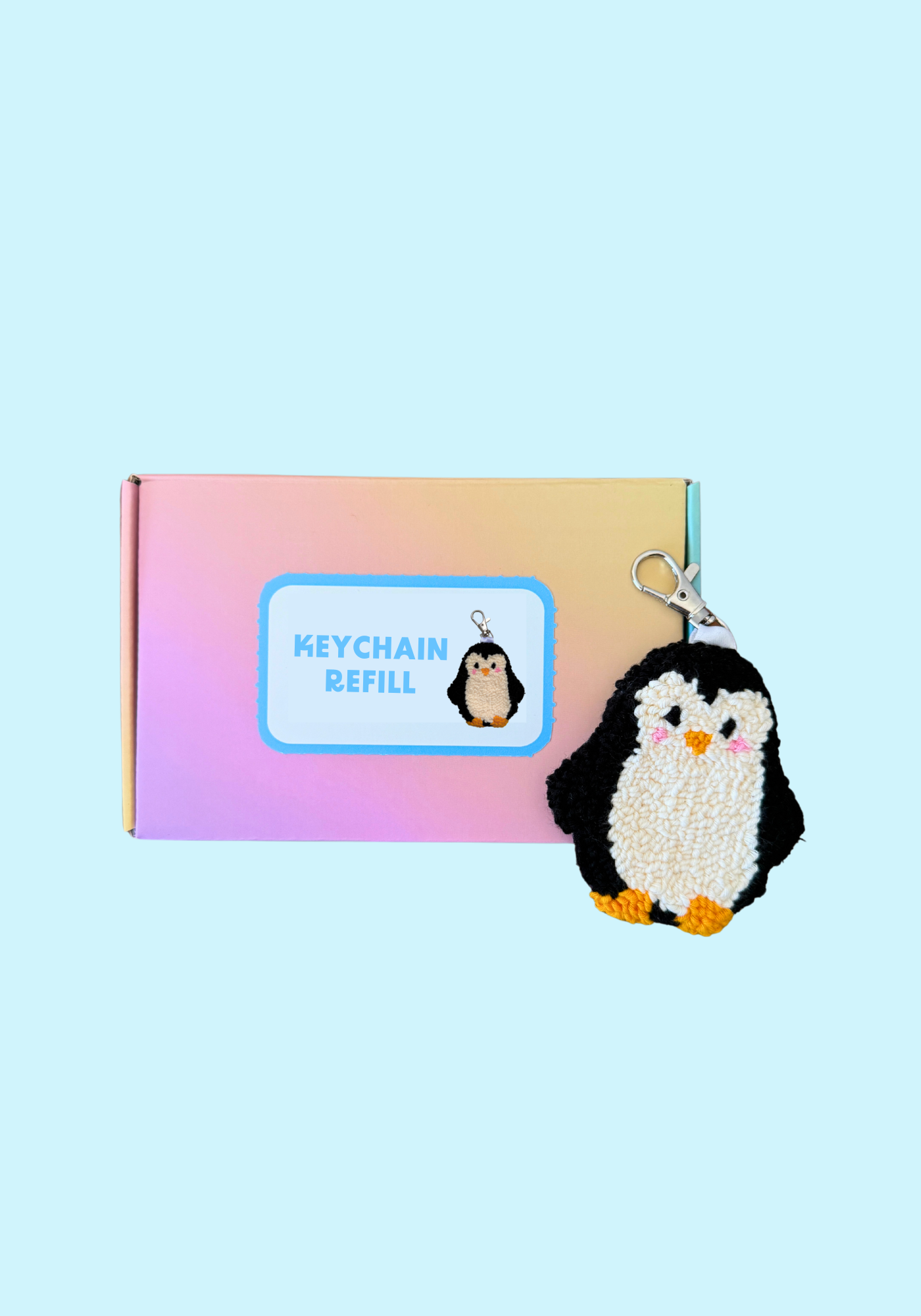 Refill: 3D Penguin Keychain Punch Needle Kit