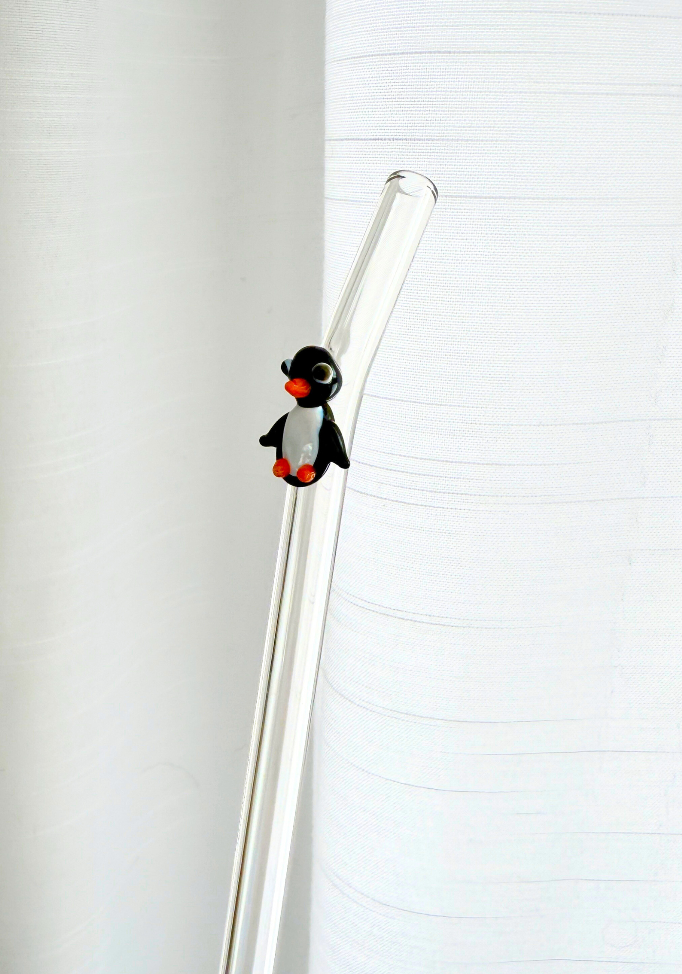 Penguin Reusable Glass Straw