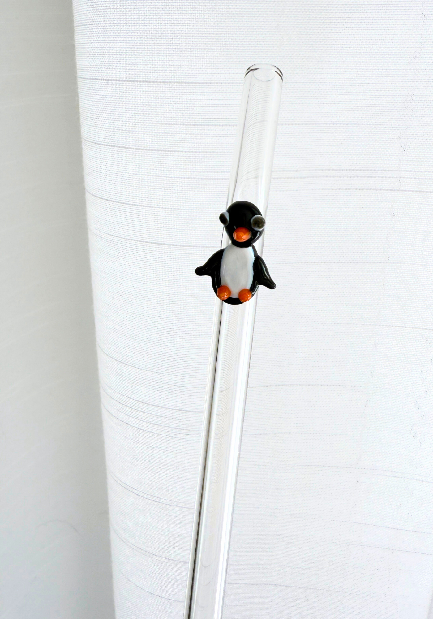 Penguin Reusable Glass Straw