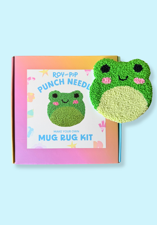 Froggy Mug Rug Punch Needle Kit