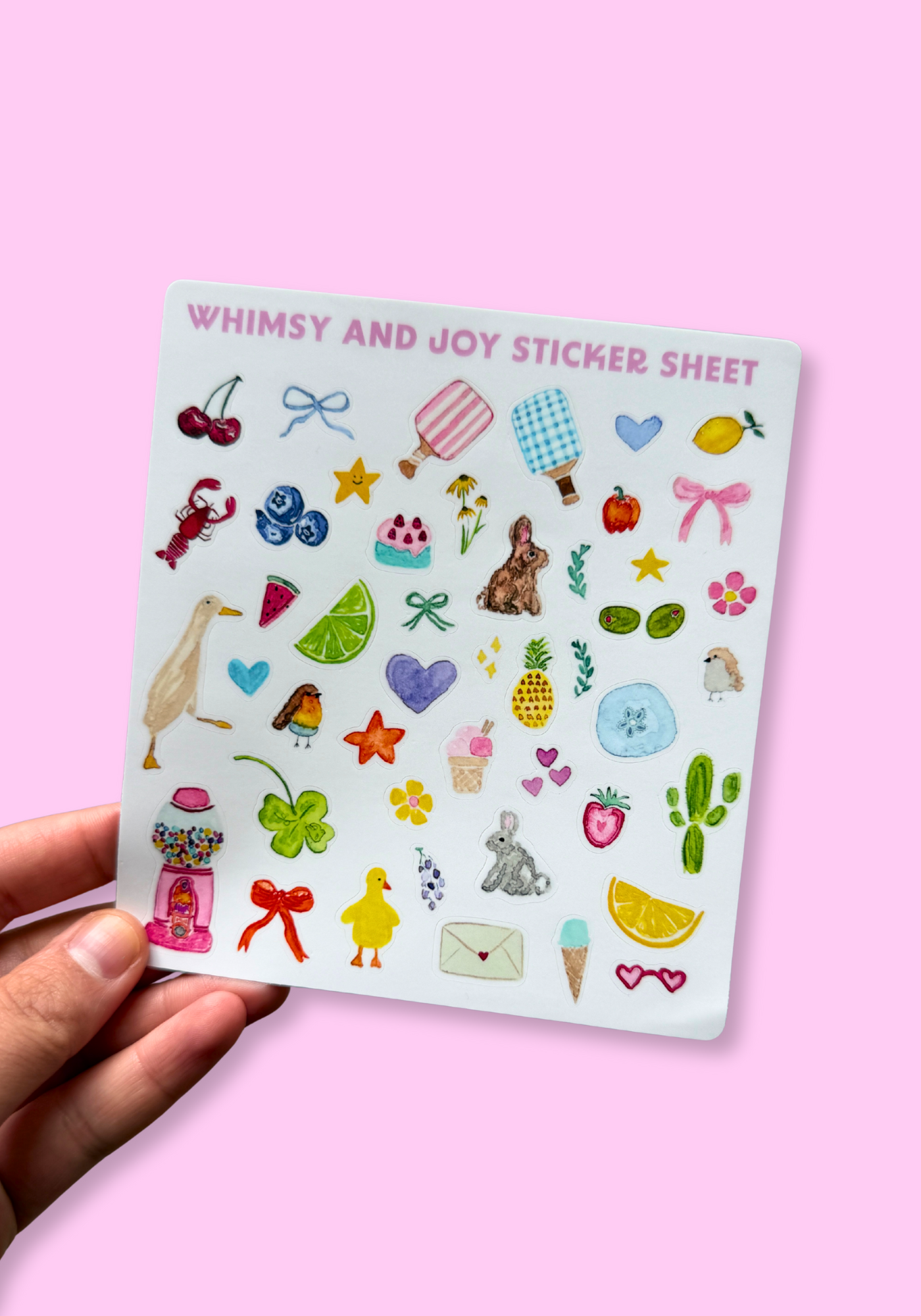 Whimsy and Joy Sticker Sheet: My Sister's Art!