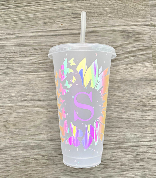 Butterfly Sunflower Cold Cup